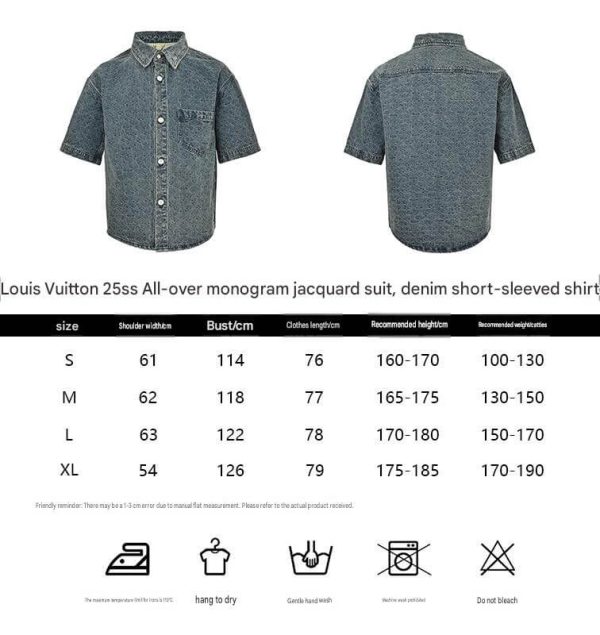 Louis Vuitton short-sleeved denim workwear shirt- blue (10) Louis Vuitton short-sleeved denim workwear shirt- blue