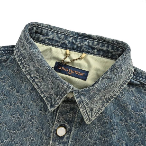 Louis Vuitton short-sleeved denim workwear shirt- blue (7) Louis Vuitton short-sleeved denim workwear shirt- blue