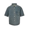 Louis Vuitton short-sleeved denim workwear shirt- blue (9) Louis Vuitton short-sleeved denim workwear shirt- blue