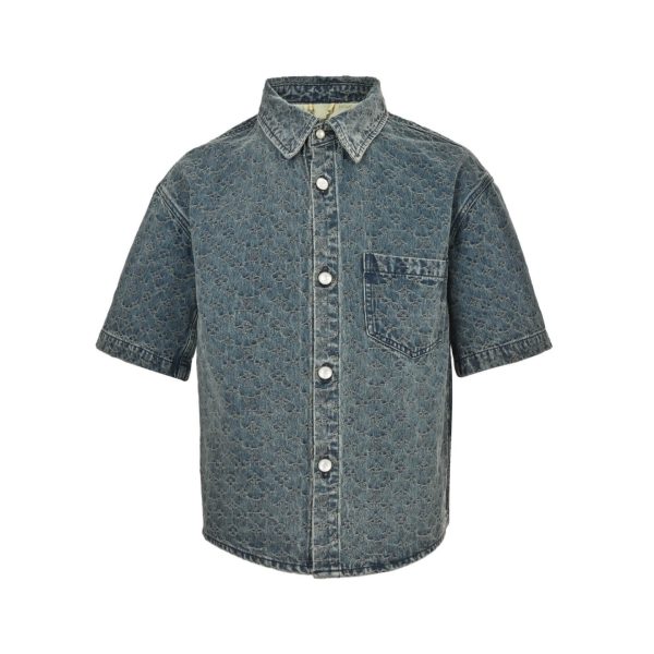 Louis Vuitton short-sleeved denim workwear shirt- blue (9) Louis Vuitton short-sleeved denim workwear shirt- blue