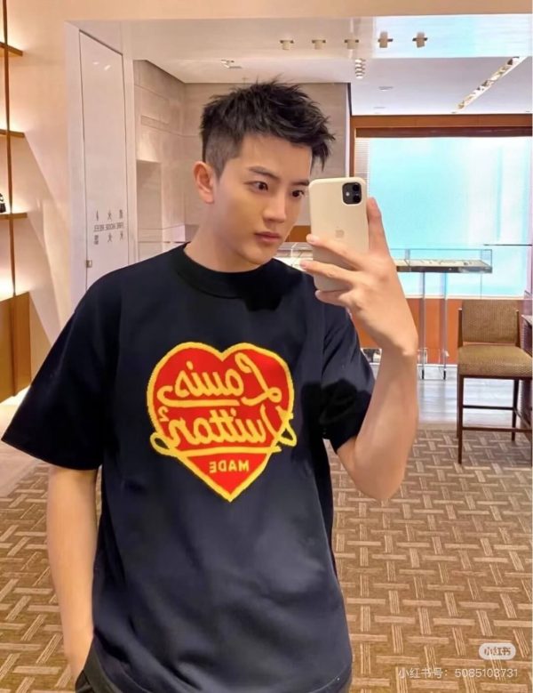 Louis Vuitton x Nigo Intarsia Jacquard Heart Crewneck-  Navy Blue