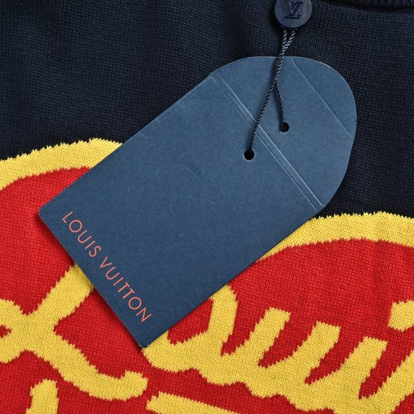 Louis Vuitton x Nigo Intarsia Jacquard Heart Crewneck-  Navy Blue