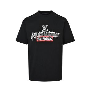 Louis Vuitton x Supreme Graffiti Box Logo T-Shirt- Black