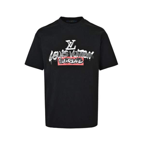 Louis Vuitton x Supreme Graffiti Box Logo T-Shirt- Black