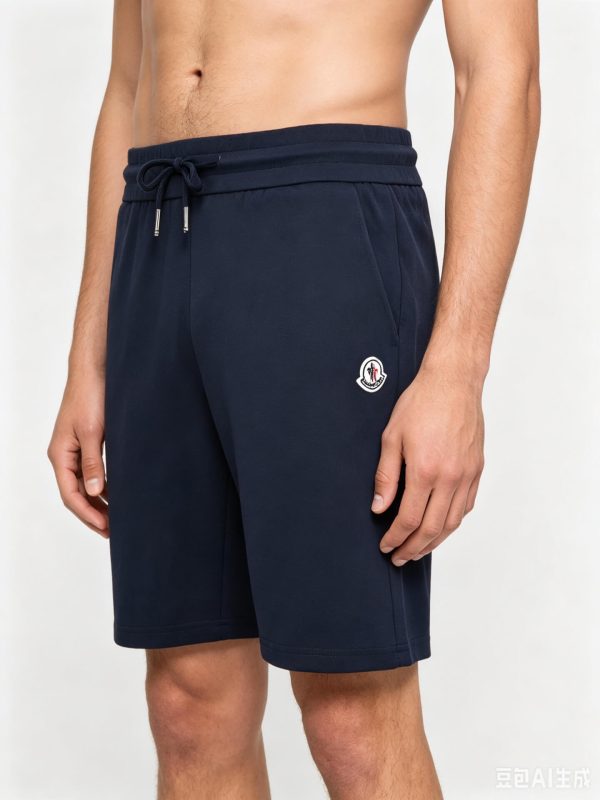 Moncler Cotton Terry-Cloth / Towel Shorts- Navy Blue