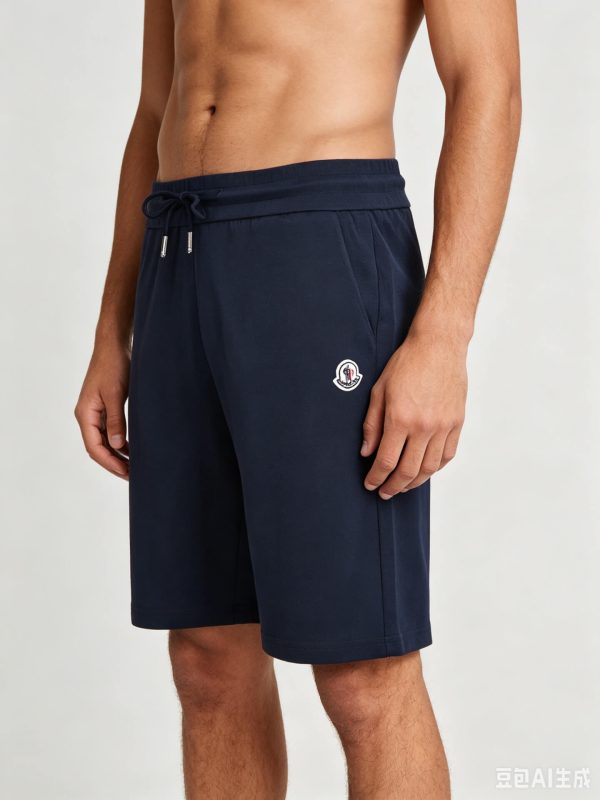 Moncler Cotton Terry-Cloth / Towel Shorts- Navy Blue