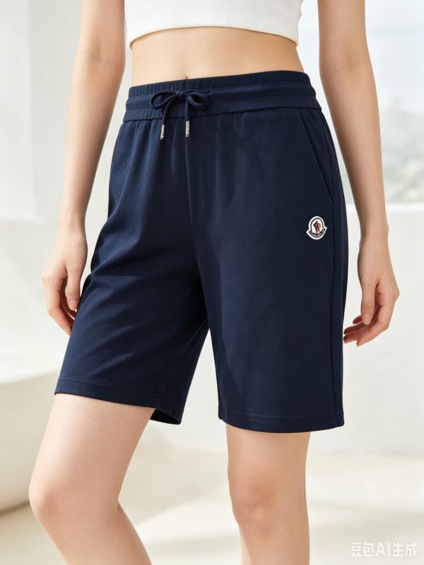 Moncler Cotton Terry-Cloth / Towel Shorts- Navy Blue