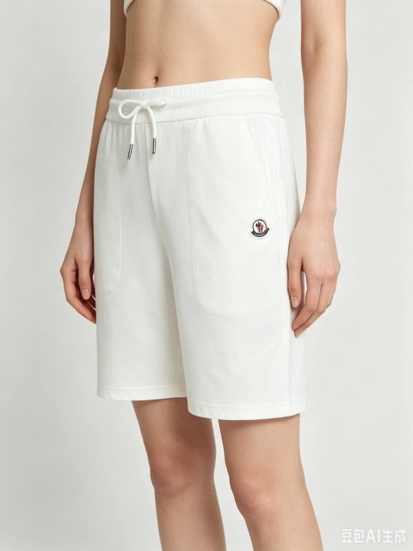Moncler Cotton Terry-Cloth / Towel Shorts- White