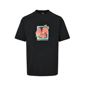 Stüssy Strawberry Tee Print Short-Sleeve- Black