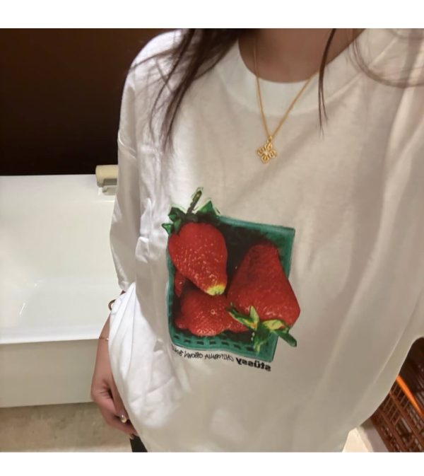 Stüssy Strawberry Tee Print Short-Sleeve- White