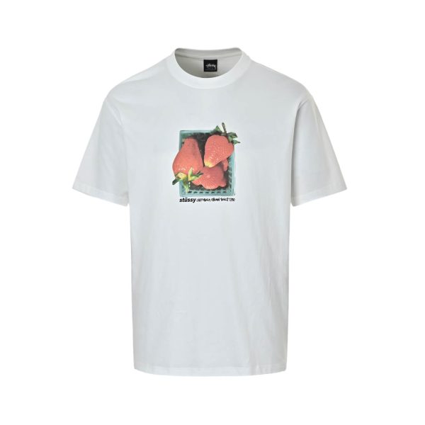 Stüssy Strawberry Tee Print Short-Sleeve- White