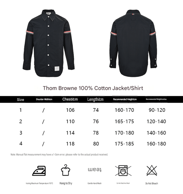 Thom Browne RWB Armband Shirt Jacket- Black