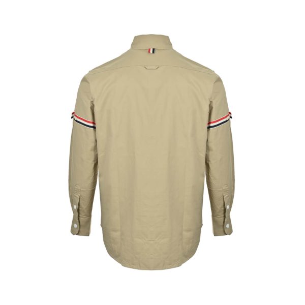 Thom Browne RWB Armband Shirt Jacket-  Beige