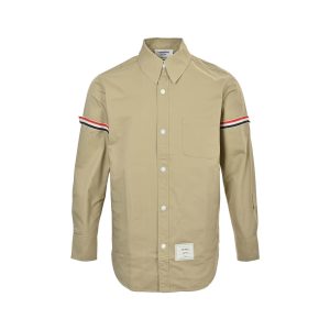 Thom Browne RWB Armband Shirt Jacket-  Beige