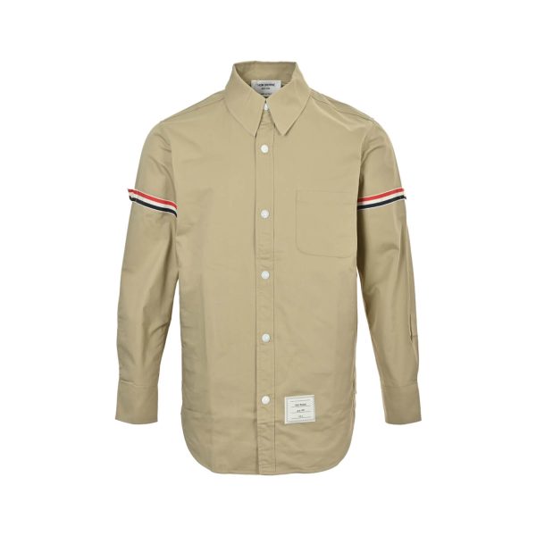 Thom Browne RWB Armband Shirt Jacket-  Beige