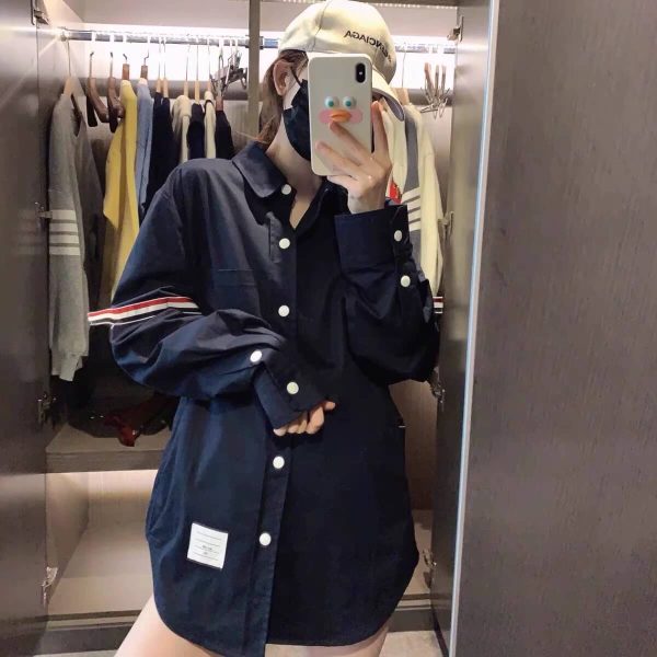Thom Browne RWB Armband Shirt Jacket- Black