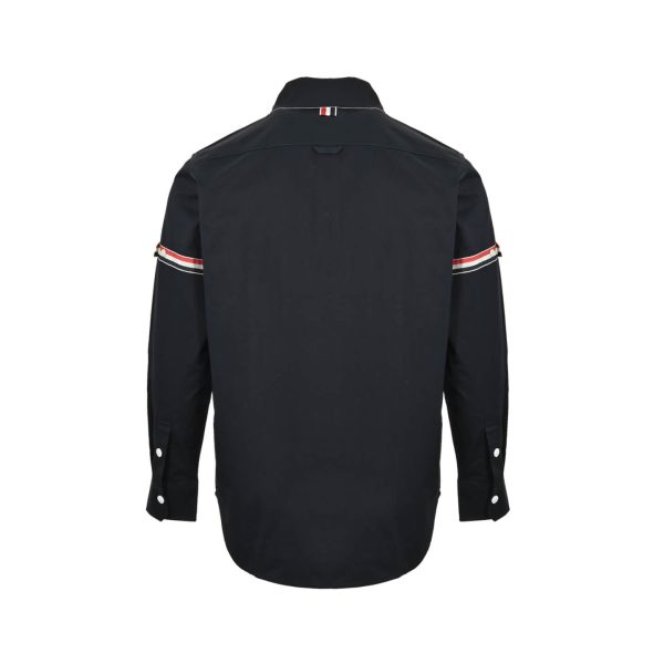 Thom Browne RWB Armband Shirt Jacket- Black