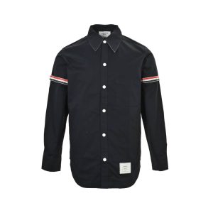 Thom Browne RWB Armband Shirt Jacket- Black