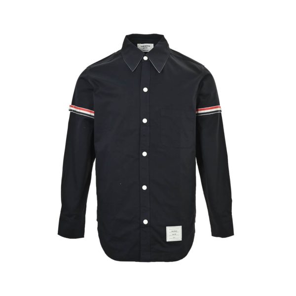 Thom Browne RWB Armband Shirt Jacket- Black