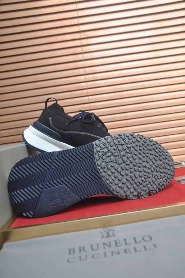 Brunello Cucinelli Knit Runners Black Suede Sneakers