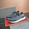 Brunello Cucinelli Navy Knit Sneaker with High-Gloss Suede