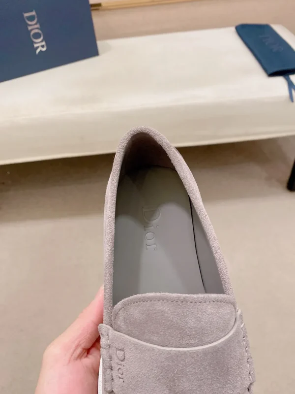 Dior Granville Gray Suede Loafers - Artful Design