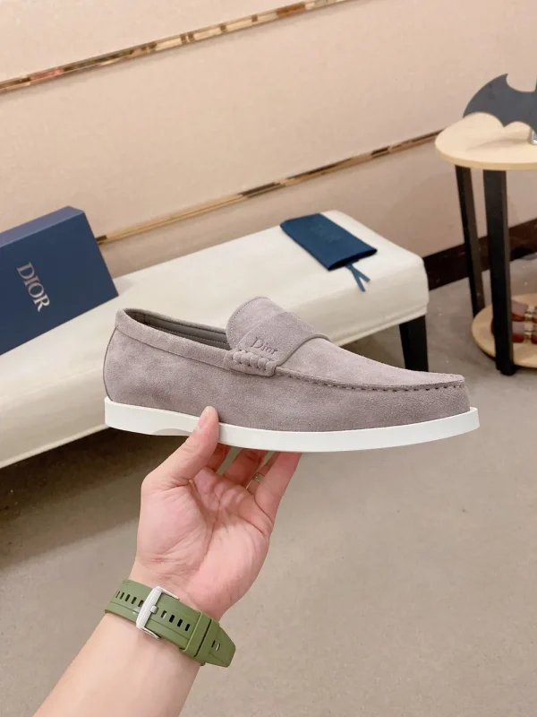 Dior Granville Gray Suede Loafers - Artful Design