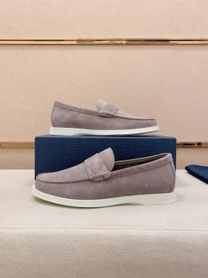 Dior Granville Gray Suede Loafers - Artful Design