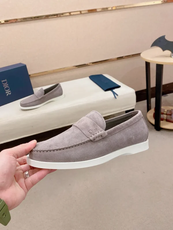 Dior Granville Gray Suede Loafers - Artful Design