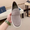 Dior Granville Gray Suede Loafers - Artful Design