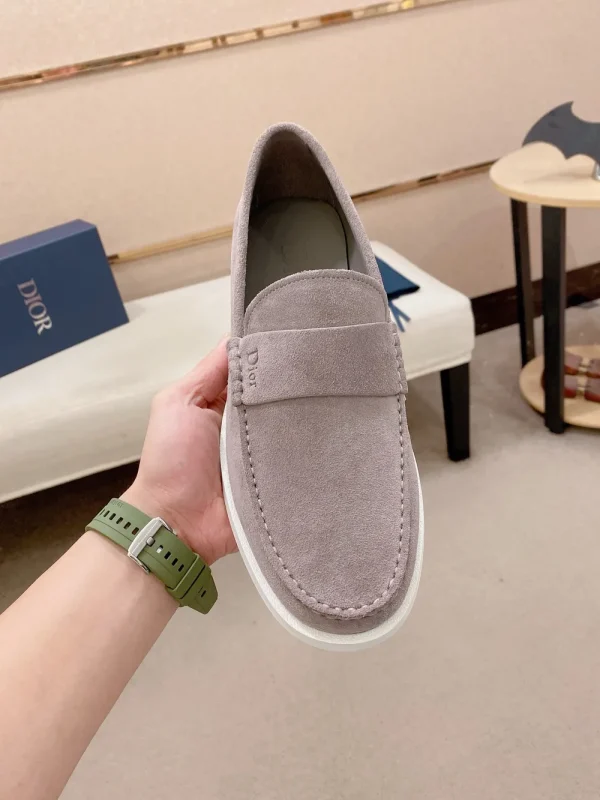Dior Granville Gray Suede Loafers - Artful Design