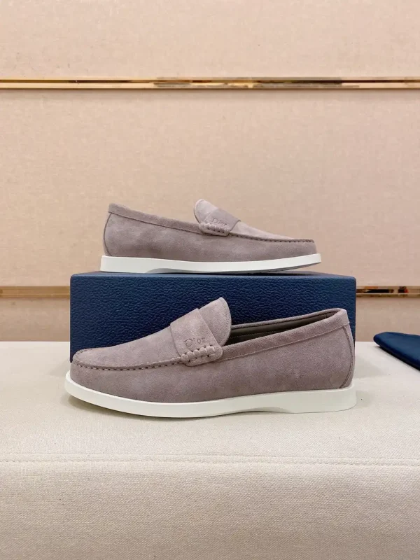 Dior Granville Gray Suede Loafers - Artful Design