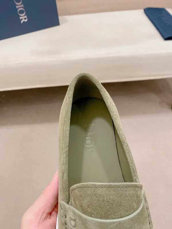 Dior Men's Olive Suede Penny Loafer - Artistic Design