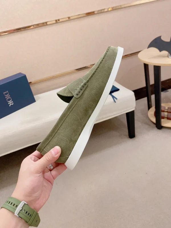 Dior Men's Olive Suede Penny Loafer - Artistic Design