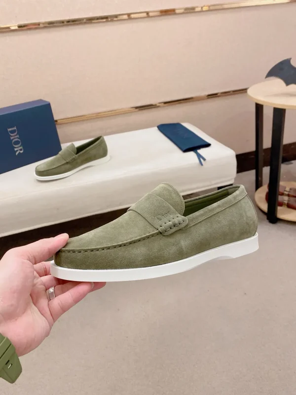 Dior Men's Olive Suede Penny Loafer - Artistic Design