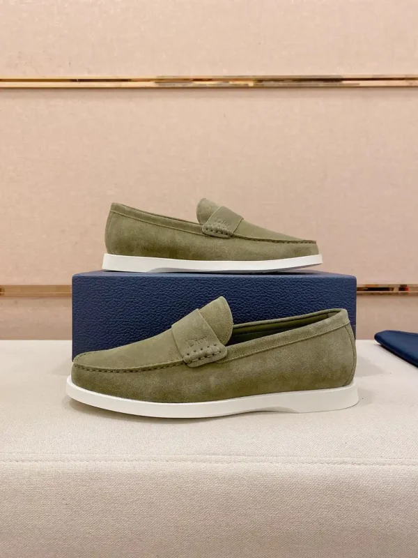 Dior Men's Olive Suede Penny Loafer - Artistic Design