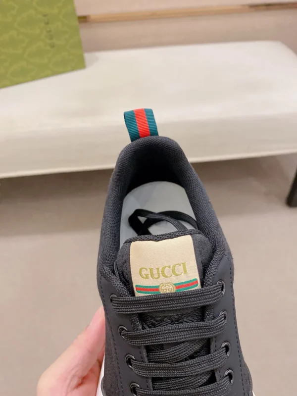 Gucci G75 Men's Black Suede Sneaker - Suede & Lambskin