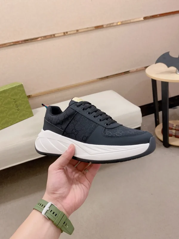 Gucci G75 Men's Black Suede Sneaker - Suede & Lambskin