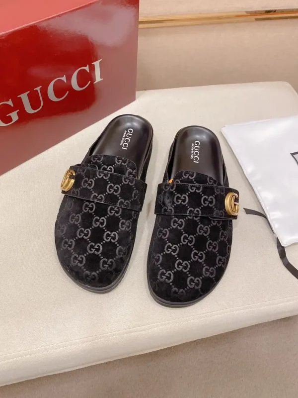 Gucci Horsebit Men's Blue GG Denim Mule