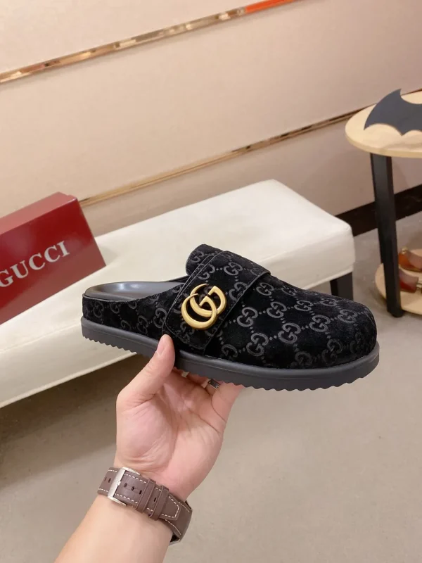 Gucci Horsebit Men's Blue GG Denim Mule