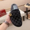 Gucci Horsebit Men's Blue GG Denim Mule
