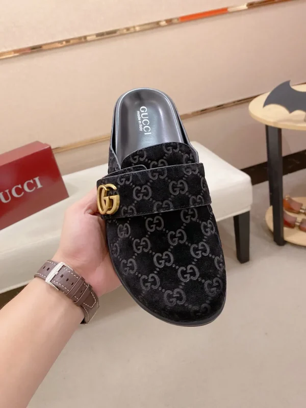 Gucci Horsebit Men's Blue GG Denim Mule