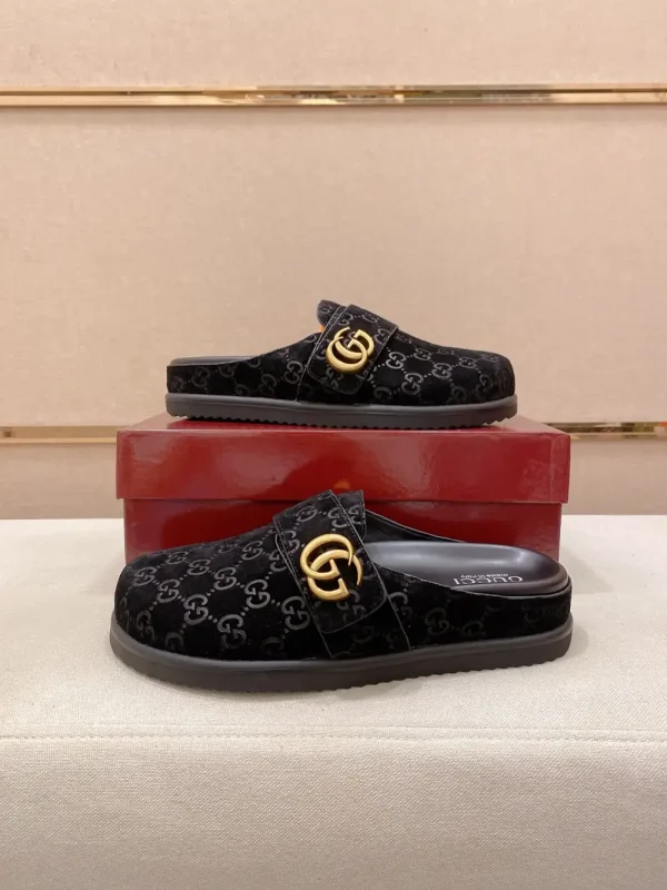 Gucci Horsebit Men's Blue GG Denim Mule