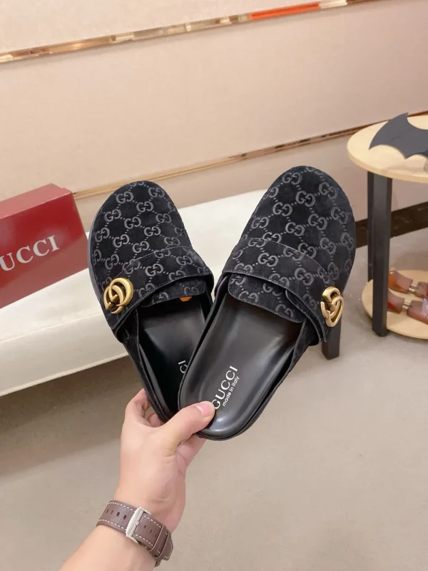 Gucci Horsebit Beige Suede Slide - Unique Color Splicing