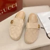 Gucci Horsebit Beige Suede Slide - Unique Color Splicing