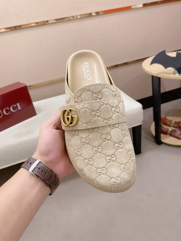Gucci Horsebit Beige Suede Slide - Unique Color Splicing