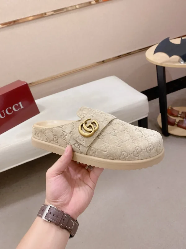 Gucci Horsebit Beige Suede Slide - Unique Color Splicing