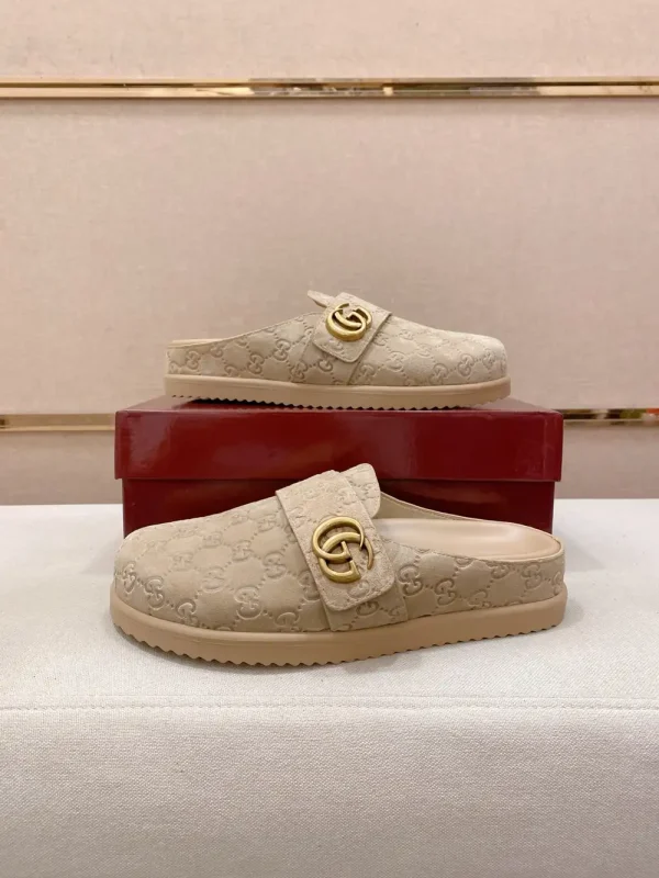 Gucci Horsebit Beige Suede Slide - Unique Color Splicing