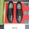 Gucci Men's Black Leather Logo Oxfords