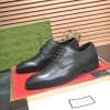 Gucci Men's Black Leather Logo Oxfords